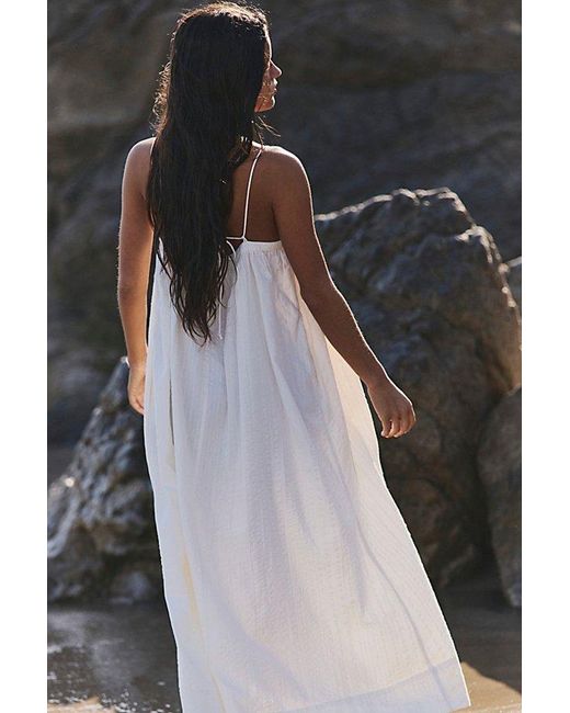 free-est Gray Marisol Textured Cotton Maxi Dress By