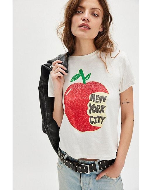 Re/done White Nyc Apple Tee