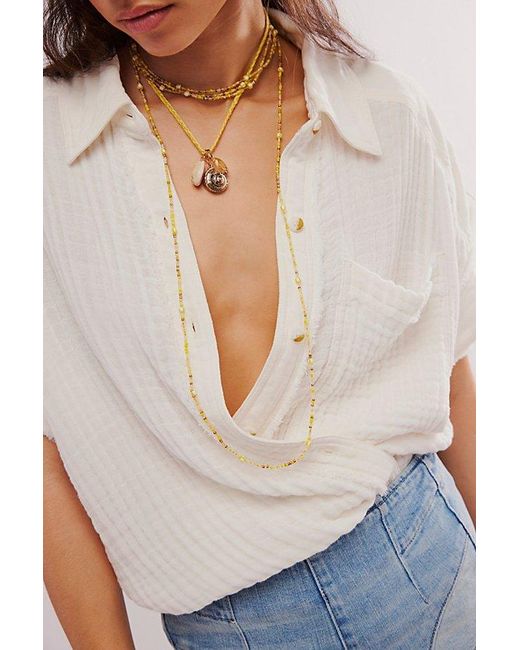 Free People Yellow Summer Dive Necklace