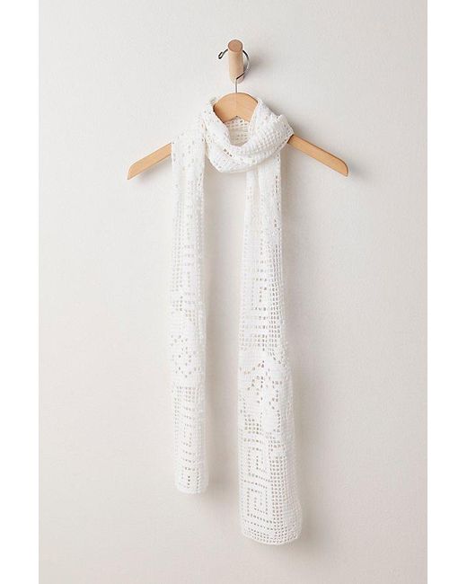 Free People Natural Kettel Crochet Roses Scarf