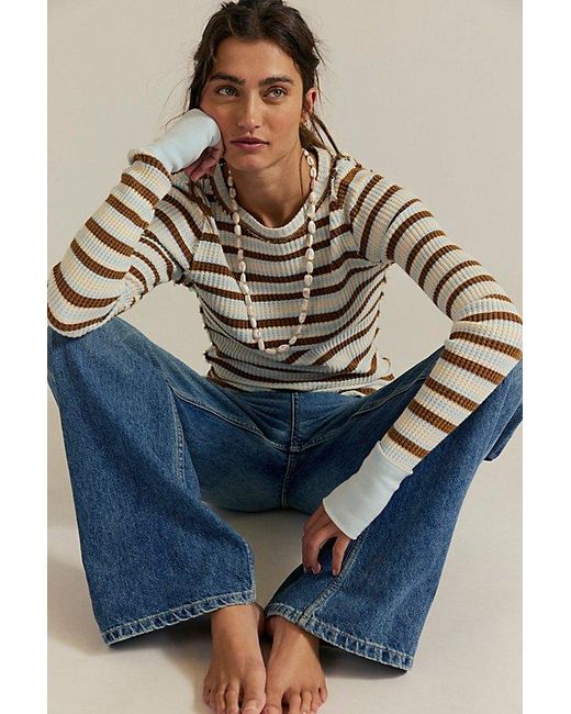 Free People Blue Pretty Little Thermal