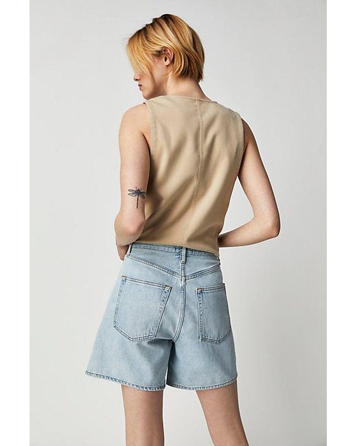 Agolde Blue Stella Shorts At Free People In Innovate, Size: 26