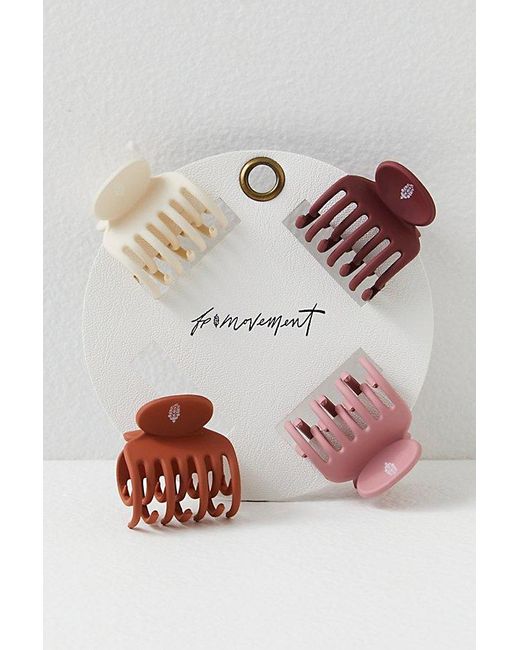Free People White Putting In Overtime Silicone Claw Clip Set
