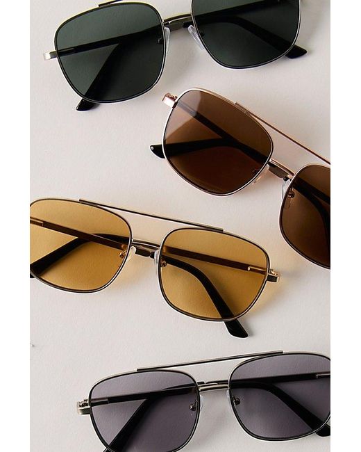 Free People Black Brooks Metal Aviator Sunglasses