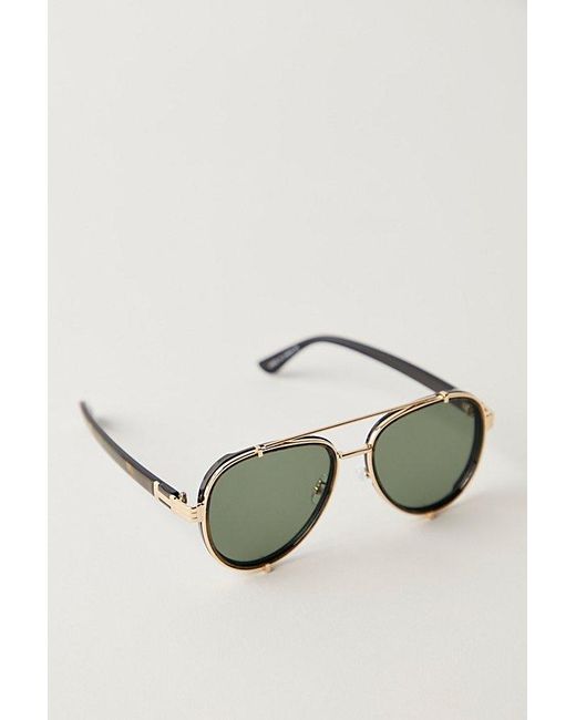 Free People Black Wesley Oversized Aviator Sunglasses