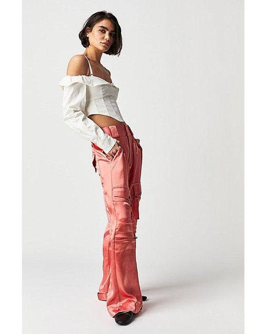 Free People Red Tried To Tell You Cargo Pants