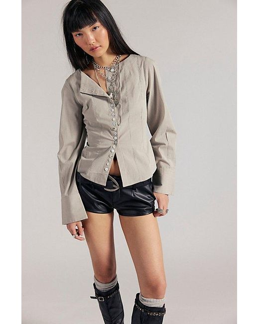 Free People Multicolor Madison Button Down Top