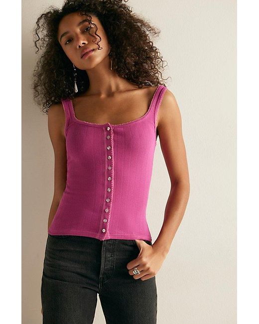 Intimately By Free People Pink End Game Pointelle Tank Top By