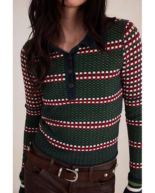 Free People Multicolor Level Up Polo