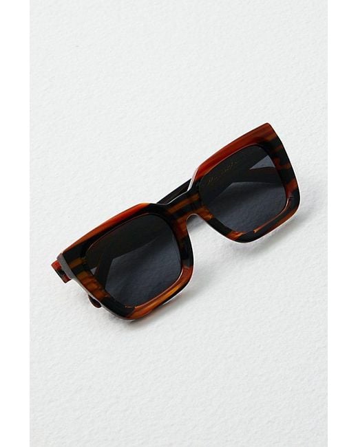 Free People Black Alden Polarized Sunglasses At In Tigers Eye