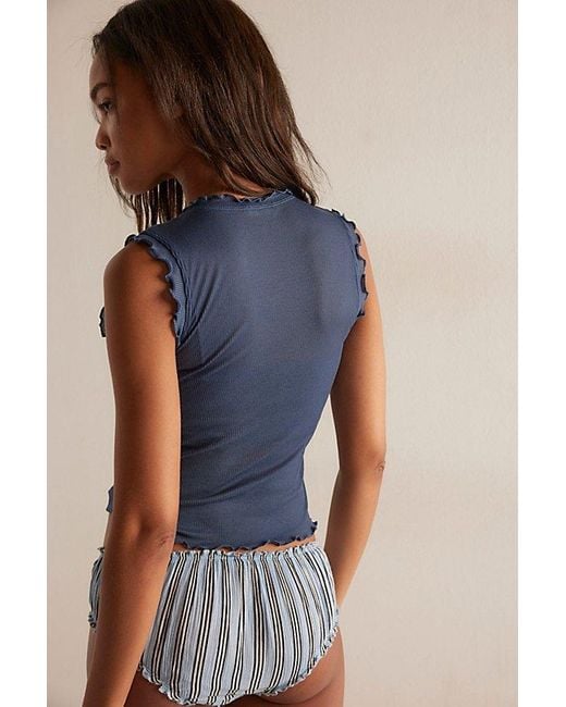 Free People Blue Close To Home Muscle Tee