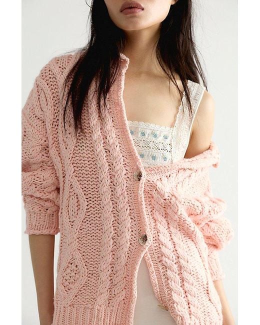 Free People Pink Opal Knit Cardi