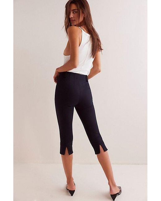 Free People Black Bette Super Slim Capris