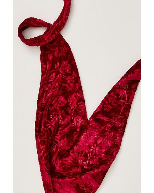 Free People Red Canopy Velvet Hair Scarf