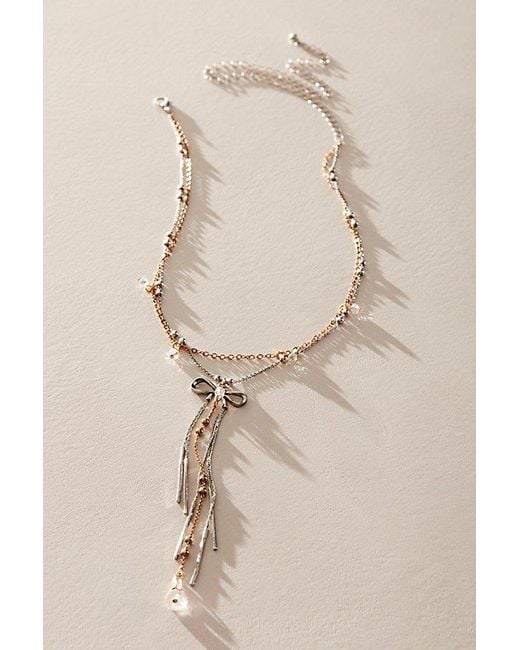 Free People Natural Dearly Beloved Bow Necklace