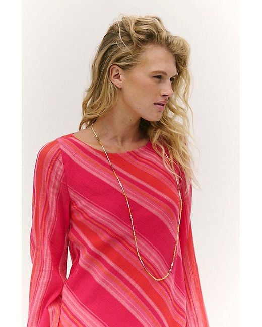 free-est Red Sunstare Stripe Mini Dress By