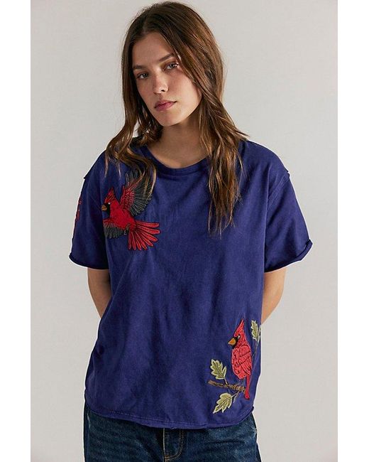 Denim and Bone Blue Hummingbird Tee