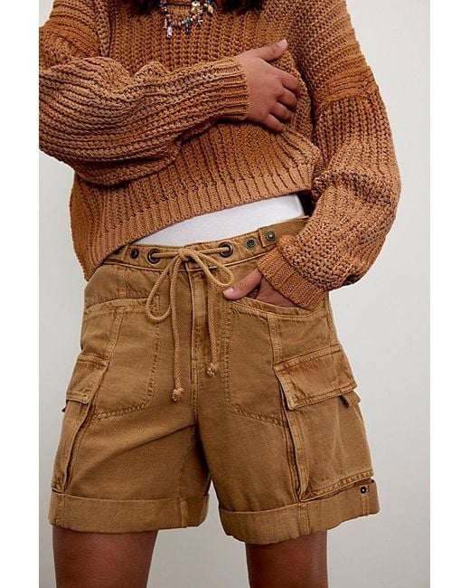 Free People Brown Frankie Washed Shorts