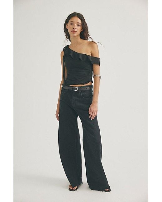 Free People Blue Alter Ego Wide-Leg Twisted Jeans