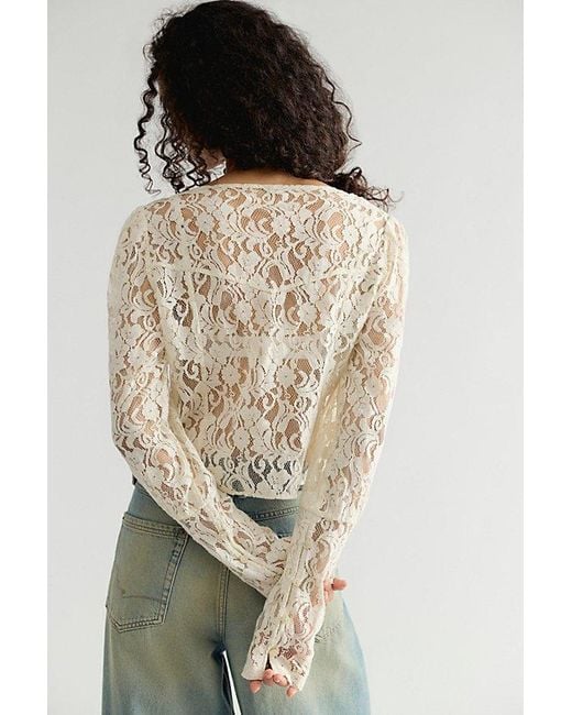 Free People Blue Lila Lace Top