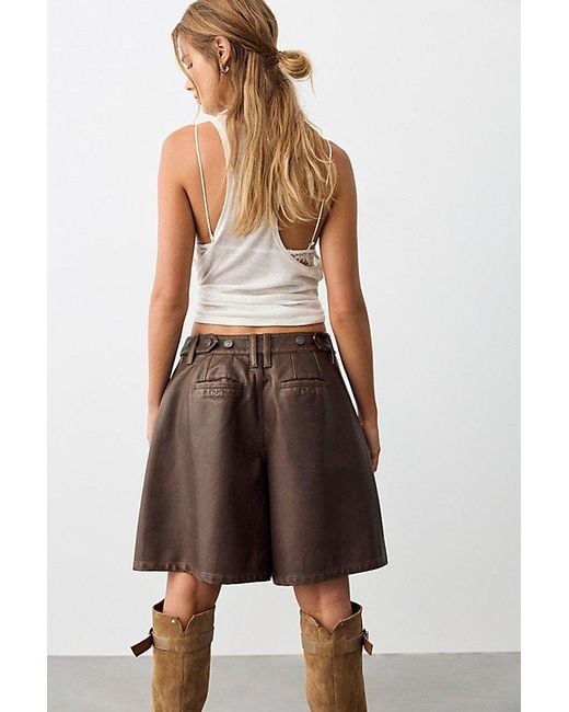 Free People Multicolor Porter Crossover Vegan Trouser Shorts