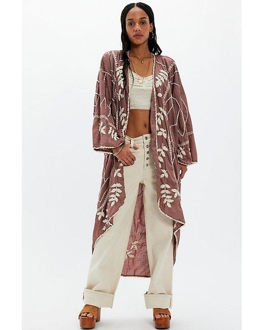 Free People Multicolor Magnolia Embroidered Duster Top