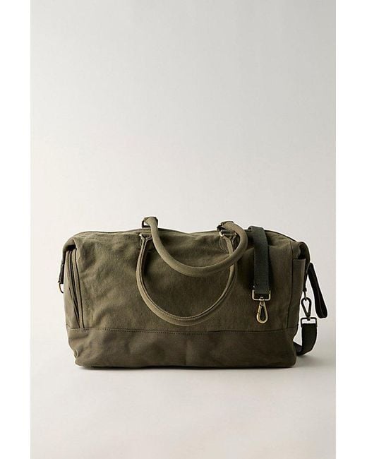 Free People Blue Washed Canvas Weekender Bag