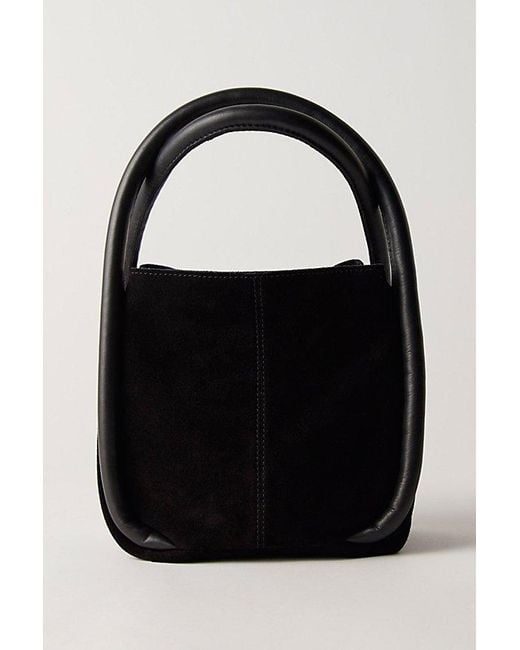 Free People Black Barlow Suede Bucket Bag