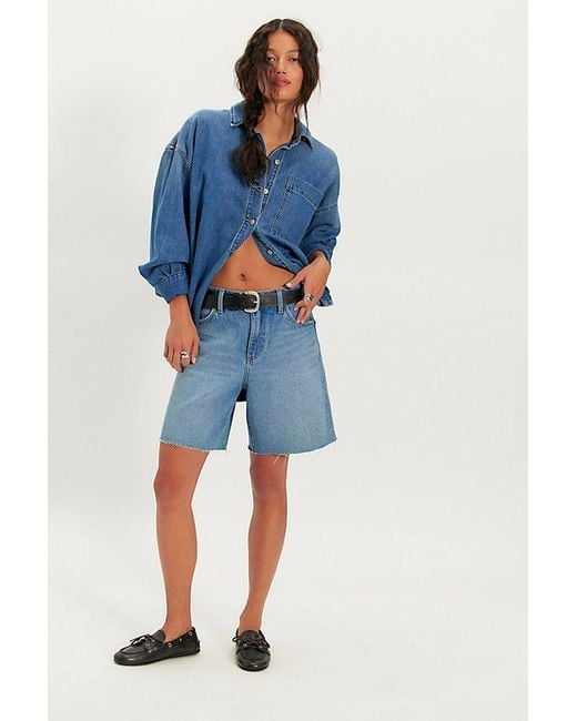 Wrangler Blue Mid-Thigh Cowboy Shorts