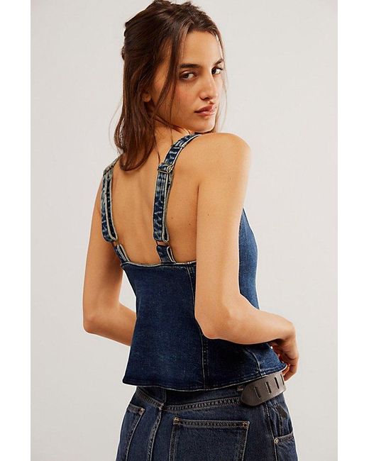 Free People Blue Kara Vest Jacket At In Clear Stream, Size: Xs