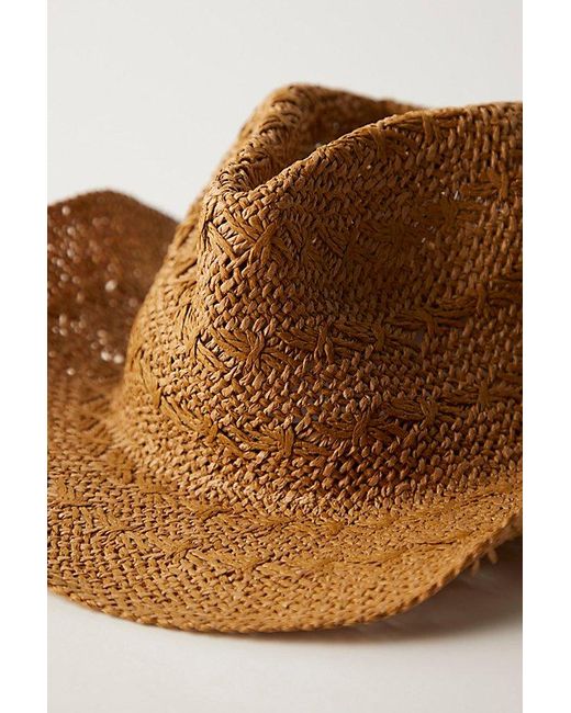 Free People Brown Candy Woven Cowboy Hat