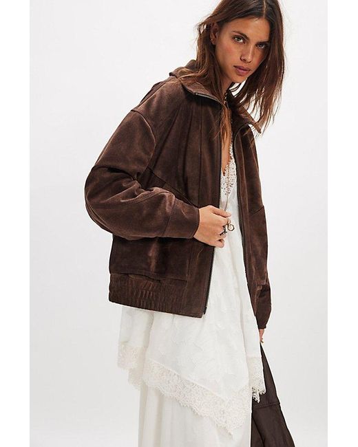 Free People Brown Desert Moon Suede Jacket