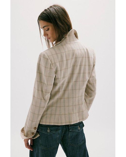 Free People Multicolor Whip Smart Plaid Blazer Jacket
