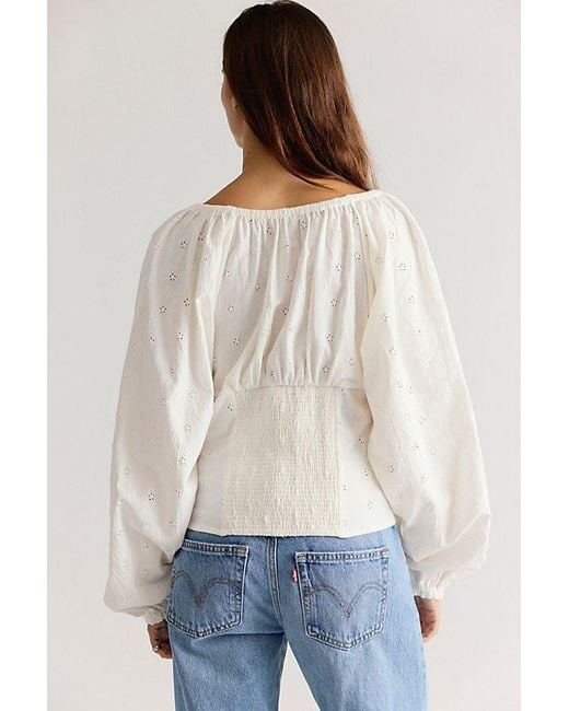 Free People White Poppy Blouse