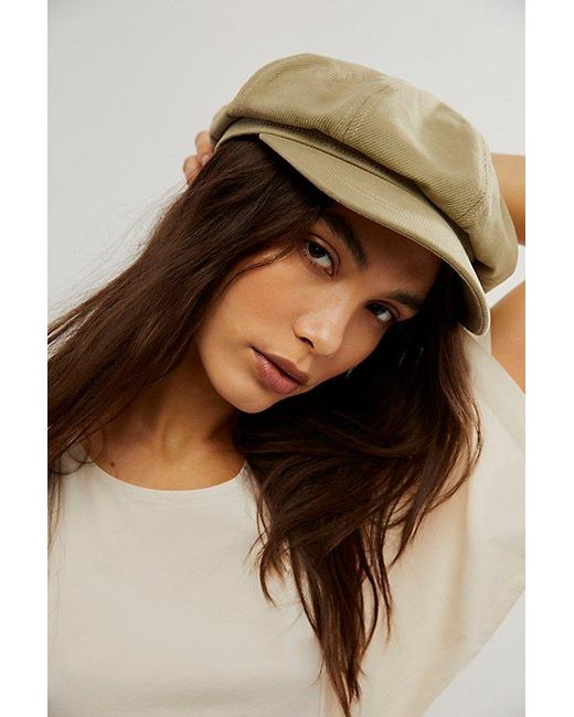 Free People Brown Bowery Slouchy Lieutenant Hat
