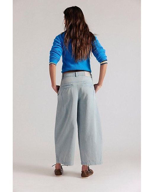 Free People Blue Lay Down Chino Trousers