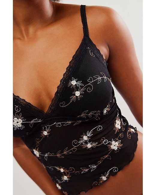 Intimately By Free People Black Pocket Full Of Posies Cami