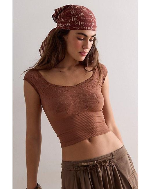 Intimately By Free People Brown Pretty Please Crop Top By