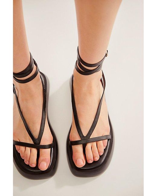 Free People Gray Winnie Wrap Flatform Sandals