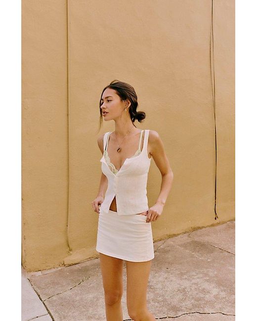 Intimately By Free People Black End Game Pointelle Tank Top