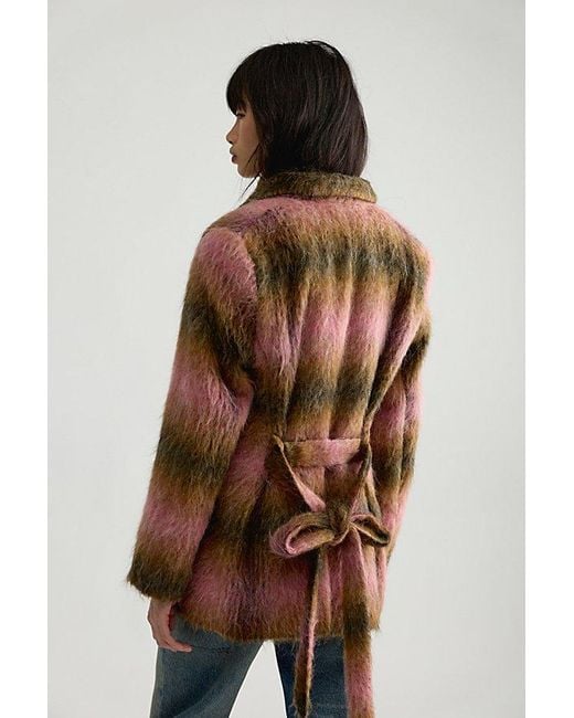 Rodebjer Brown Leah Check Wool Coat