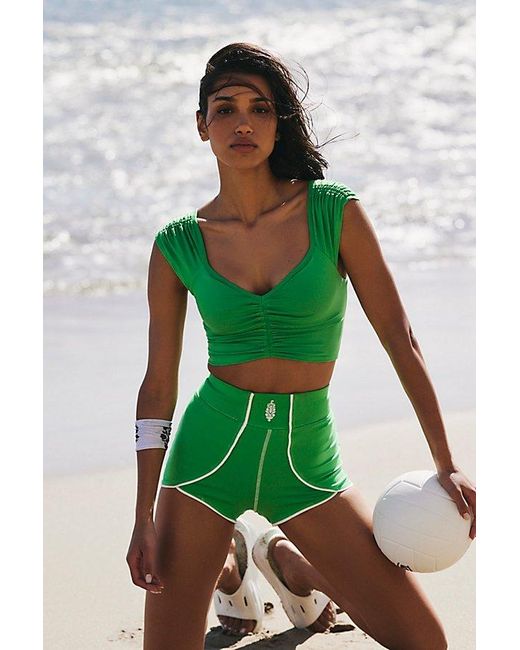 Free People Green New Flow Shorts
