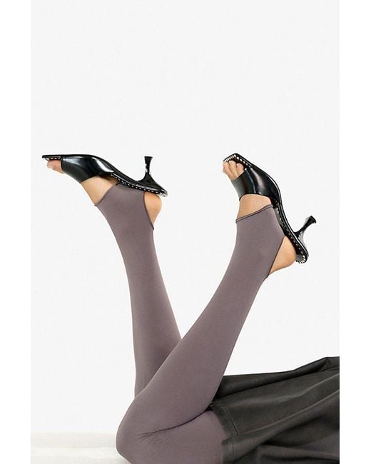 Free People Brown Lia Stirrup Tights