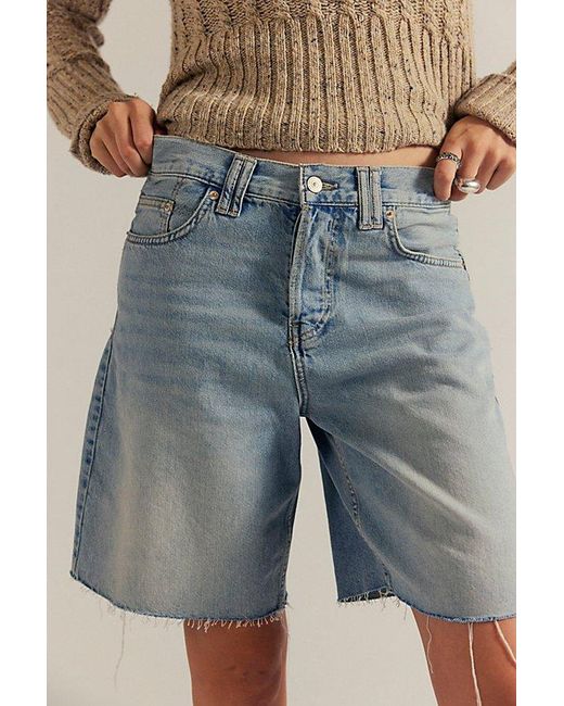 Free People Blue Montana Shorts