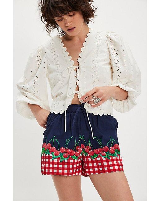 Damson Madder White Cherry Pie Pull-On Shorts