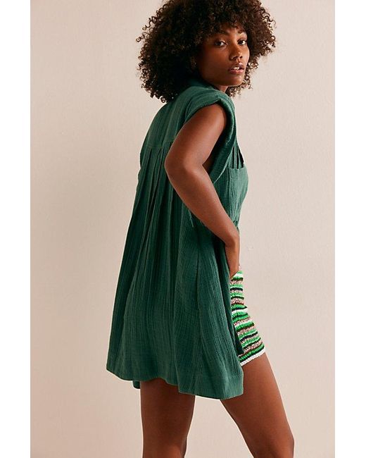 Free People Green Not So Basic Shirtdress Tunic