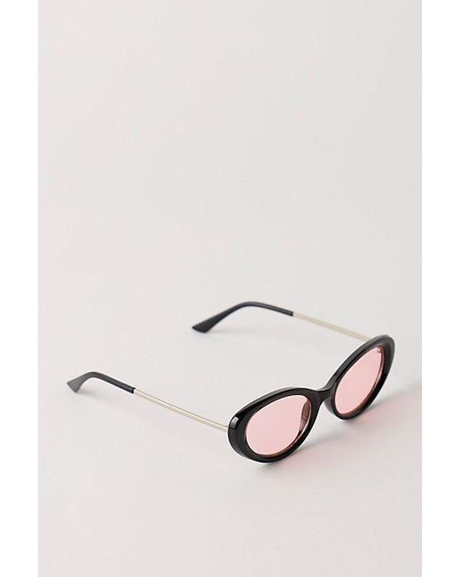 Free People Brown Mae Oval Sunglasses