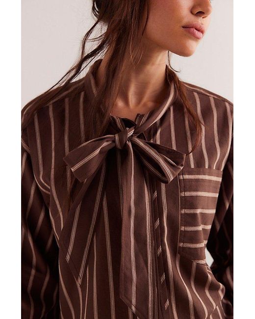 Free People Blue We The Free Tied With A Bow Shirt