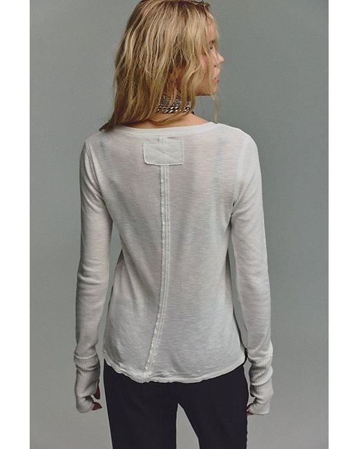 Free People Gray Tinsley Long Sleeve Top