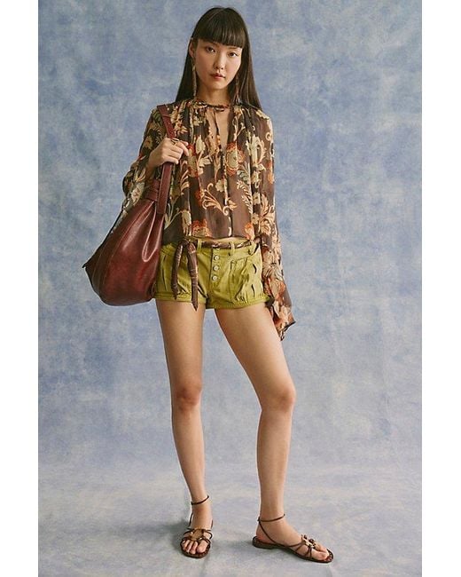 Free People Green Calipsa Micro Cargo Shorts